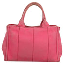 PRADA Kanapa PM Hand Bag Canvas Pink Silver Auth 129944-3