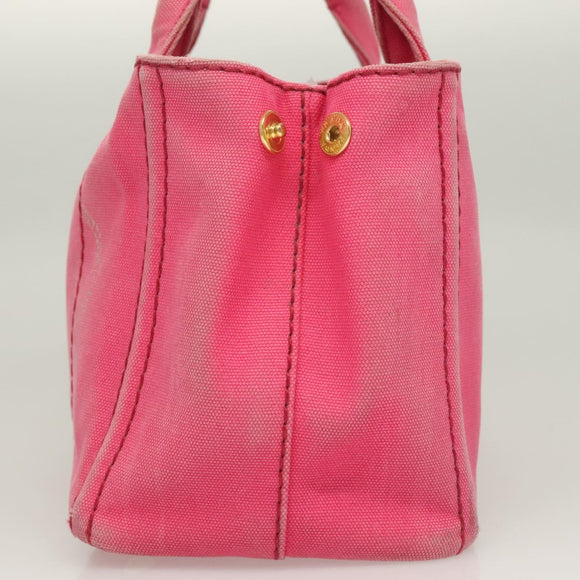PRADA Kanapa PM Hand Bag Canvas Pink Silver Auth 129944