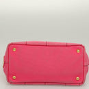 PRADA Kanapa PM Hand Bag Canvas Pink Silver Auth 129944-9