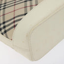 BURBERRY Nova Check Shoulder Bag Canvas Beige Silver Auth 129947-14