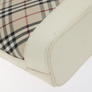 BURBERRY Nova Check Shoulder Bag Canvas Beige Silver Auth 129947-16