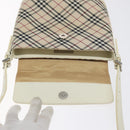 BURBERRY Nova Check Shoulder Bag Canvas Beige Silver Auth 129947-10