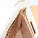 BURBERRY Nova Check Shoulder Bag Canvas Beige Silver Auth 129947-18