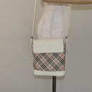 BURBERRY Nova Check Shoulder Bag Canvas Beige Silver Auth 129947-20