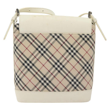 BURBERRY Nova Check Shoulder Bag Canvas Beige Silver Auth 129947 - 0