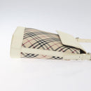 BURBERRY Nova Check Shoulder Bag Canvas Beige Silver Auth 129947-3