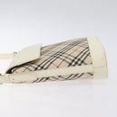 BURBERRY Nova Check Shoulder Bag Canvas Beige Silver Auth 129947-4