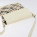 BURBERRY Nova Check Shoulder Bag Canvas Beige Silver Auth 129947-6