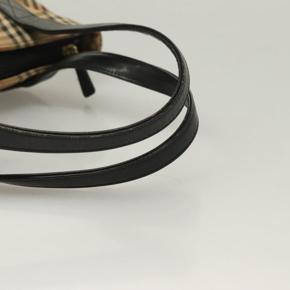 BURBERRY Nova Check Tote Bag Canvas Beige Gold Auth 129949