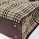 BURBERRY Nova Check Tote Bag Canvas Beige Gold Auth 129950-12
