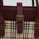 BURBERRY Nova Check Tote Bag Canvas Beige Gold Auth 129950-14