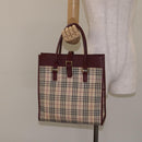 BURBERRY Nova Check Tote Bag Canvas Beige Gold Auth 129950-21