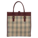 BURBERRY Nova Check Tote Bag Canvas Beige Gold Auth 129950-3