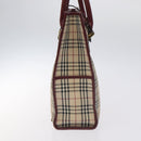 BURBERRY Nova Check Tote Bag Canvas Beige Gold Auth 129950-5