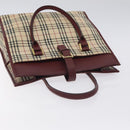 BURBERRY Nova Check Tote Bag Canvas Beige Gold Auth 129950-6