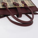 BURBERRY Nova Check Tote Bag Canvas Beige Gold Auth 129950-7