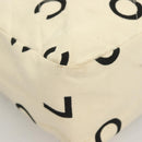 CHANEL Tote Bag Canvas White Gold CC Auth 129951-9