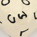 CHANEL Tote Bag Canvas White Gold CC Auth 129951-16