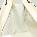CHANEL Tote Bag Canvas White Gold CC Auth 129951-19