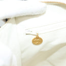 CHANEL Tote Bag Canvas White Gold CC Auth 129951-20