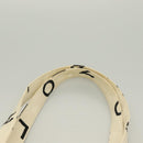 CHANEL Tote Bag Canvas White Gold CC Auth 129951-8