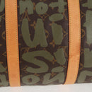 LOUIS VUITTON Monogram Graffiti Keepall 50 Boston Bag Khaki M92196 Auth 129961V-6