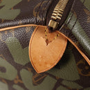 LOUIS VUITTON Monogram Graffiti Keepall 50 Boston Bag Khaki M92196 Auth 129961V-20