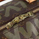 LOUIS VUITTON Monogram Graffiti Keepall 50 Boston Bag Khaki M92196 Auth 129961V-21
