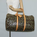 LOUIS VUITTON Monogram Graffiti Keepall 50 Boston Bag Khaki M92196 Auth 129961V-24