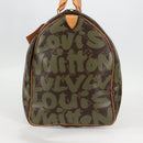 LOUIS VUITTON Monogram Graffiti Keepall 50 Boston Bag Khaki M92196 Auth 129961V-3
