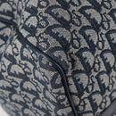 Christian Dior Trotter Canvas Boston Bag Navy Gold Auth 129964V-10