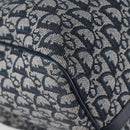 Christian Dior Trotter Canvas Boston Bag Navy Gold Auth 129964V-12