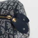Christian Dior Trotter Canvas Boston Bag Navy Gold Auth 129964SAV-10