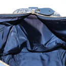 Christian Dior Trotter Canvas Boston Bag Navy Gold Auth 129964SAV-19