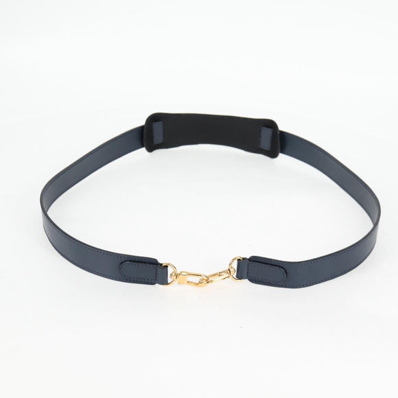 Christian Dior Trotter Canvas Boston Bag Navy Gold Auth 129964V