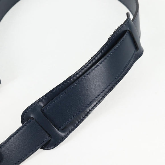 Christian Dior Trotter Canvas Boston Bag Navy Gold Auth 129964V