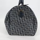 Christian Dior Trotter Canvas Boston Bag Navy Gold Auth 129964SAV-4