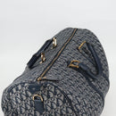 Christian Dior Trotter Canvas Boston Bag Navy Gold Auth 129964SAV-6