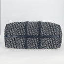 Christian Dior Trotter Canvas Boston Bag Navy Gold Auth 129964V-9
