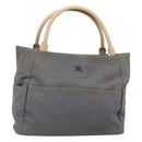 Burberrys Blue Label Tote Bag Canvas Gray Silver Auth 129965-1