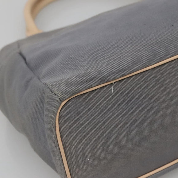 Burberrys Blue Label Tote Bag Canvas Gray Silver Auth 129965