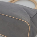 Burberrys Blue Label Tote Bag Canvas Gray Silver Auth 129965-15