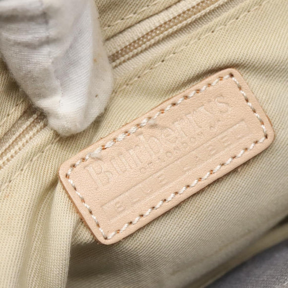 Burberrys Blue Label Tote Bag Canvas Gray Silver Auth 129965