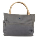 Burberrys Blue Label Tote Bag Canvas Gray Silver Auth 129965-13