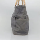 Burberrys Blue Label Tote Bag Canvas Gray Silver Auth 129965-3