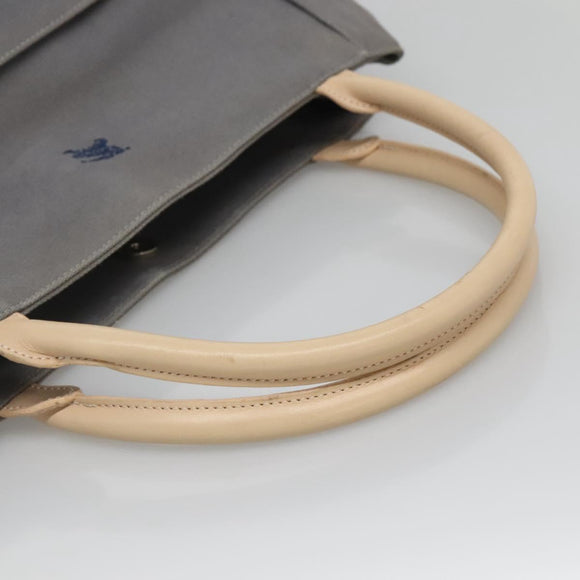 Burberrys Blue Label Tote Bag Canvas Gray Silver Auth 129965