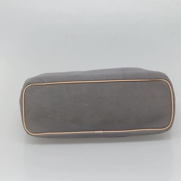 Burberrys Blue Label Tote Bag Canvas Gray Silver Auth 129965