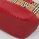 Burberrys Nova Check Shoulder Bag Canvas Beige Red gold Auth 129966-15