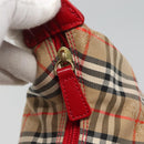 Burberrys Nova Check Shoulder Bag Canvas Beige Red gold Auth 129966-17