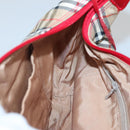 Burberrys Nova Check Shoulder Bag Canvas Beige Red gold Auth 129966-19
